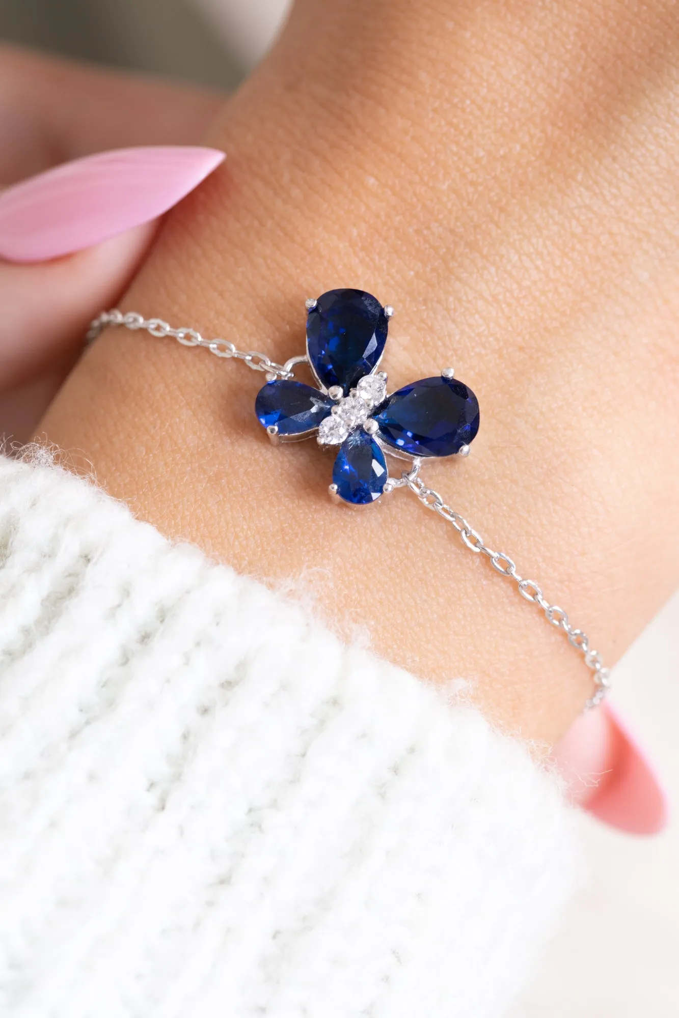 Zircon Blue Butterfly Bracelet